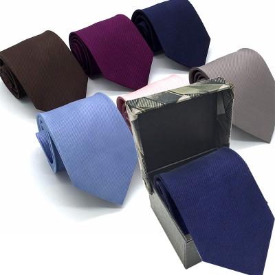 China Hot-selling 100%silk ready to ship 100% silk solid ties wholesale mens neck ties with box for sale