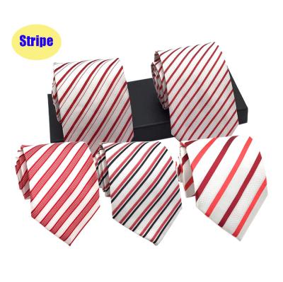 China Wholesale Mens Business Classic 100%Polyester Ties Striped Jacquard Custom Polyester Ties for sale