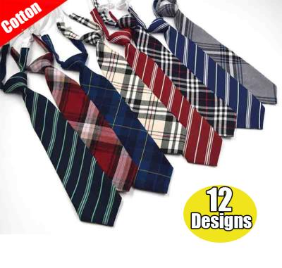 China Wholesale Fashion 100%cotton School Neckies Manufacturer Custom Casual Cotton Boys and Girls School Uniform Neck Ties for sale