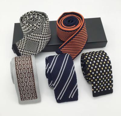 China wholesale fashion 100%polyester thin knitted stitch tie,polyester knitted ties,knit tie pattern for sale