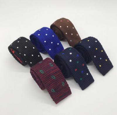 China 100%polyester embroidery logo knitted stitch tie,polyester knitted ties,knit tie pattern for sale