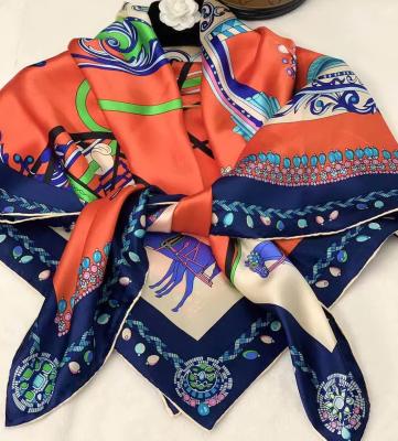 China Hot Decration/Wear/Head Use Service Designer Silk Print Scarves Women Square Custom Silk Scarf for sale