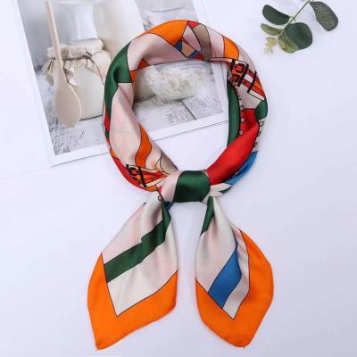 China Hot Decration/Wear/Head Use Ladies Square Scarf Fashion Scarves Custom Printed Silk Satin Scarf for sale