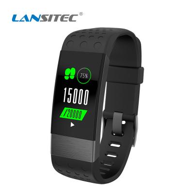 China Sleep Monitoring Lansitec VG08 Sleep Monitor Vibration Motor Touch Screen Step Count Setting BLE Beacon Wristband for sale