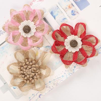 China Handmade Flowers DIY Burlap Burlap Flower UNDETERMINED craft for Party Wedding Decorative for sale