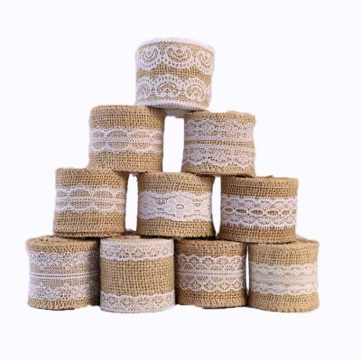 China 5cm*2m Wholesale UNDETERMINED Lace Ribbon Burlap Dot Gift Ribbon Decoration Webbing for sale