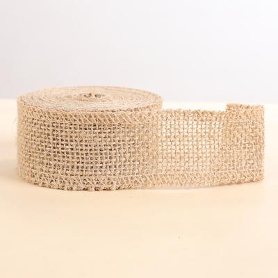 China 4cm*5m Rolls Fabric Jute Ribbon DIY Decorative Canvas Webbing UNDETERMINED Wrap Burlap Gift For Party for sale