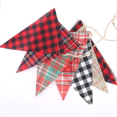 China Marriage favors & Mabula Flag Jute Plaid Flag Party Decoration Flag Blessing Bridal Banner Party Favors for sale