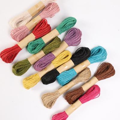 China Retro Style 1mm*10m Hand Colored Jute Rope Hemp DIY Rope - Retro Style Woven 12pcs for sale