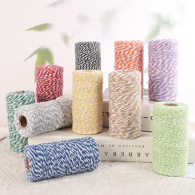 China Handmade Woven Rope 1.5mm*100m Double Color Cotton Rope DIY Christmas Gift Wrapping Cotton Rope UNDETERMINED for sale