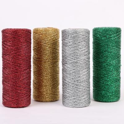 China Hot Sale Gift Wrap 2mm*100m Gold Wire Rope Wrapping Rope Ornament Twine For DIY Wedding Party Christmas Gift Decor for sale