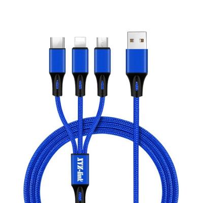 China MP3/MP4 Player 3 in 1 Fast Charging Electric Micro Type C Power Charger Cable Mobile Phone USB Cable Cord for sale