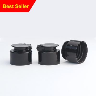 China Non Spill Professional Supplier Black PP Plastic Capsule Material 28 Diameter Screw Cap for sale