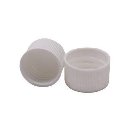 China Non Spill Diameter 24mm 28mm PP Material High Quality White Plastic Bottle Screw Cap for sale