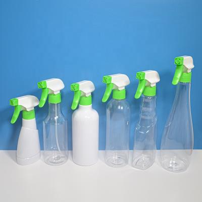 China Plastic bottle 500ml white and green color bottle of household products reasonable prices with trigger mist sprayer for sale