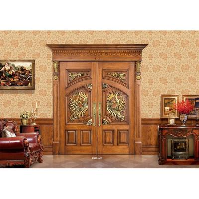 China Sound Insulation Designs Solid Exterior Entrance Factory Direct Sale Wooden Double Sliding Doors for sale