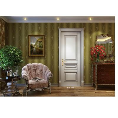 China Sound Insulation Solid White Painted Hotel Room White Door Interior Doors White Solid Wood Door for sale