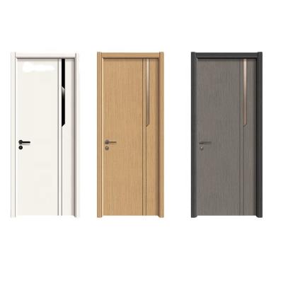 China Waterproof New Entry Design Interior Frame Listing Modern Wooden Carbon Crystal Door for sale