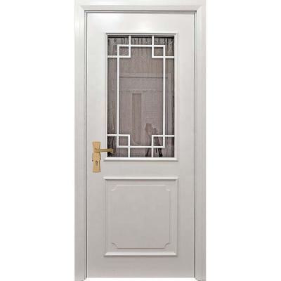 China White Primed Sound Insulation Cafe Smooth Glass Doors Japanese Accordion Swinging Sliding Closet Glass Door for sale