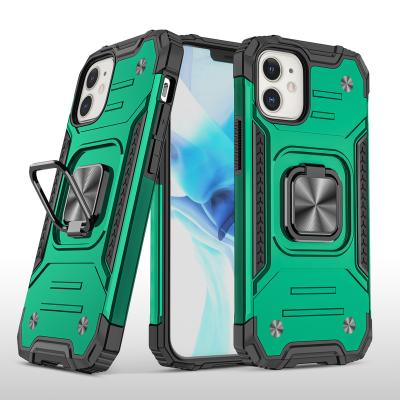 China Shockproof for iPhone 13 Magnetic Case, Clear Shockproof Phone Case with Magnetic Mount Ring Kickstand Car Case for iPhone 13 for sale