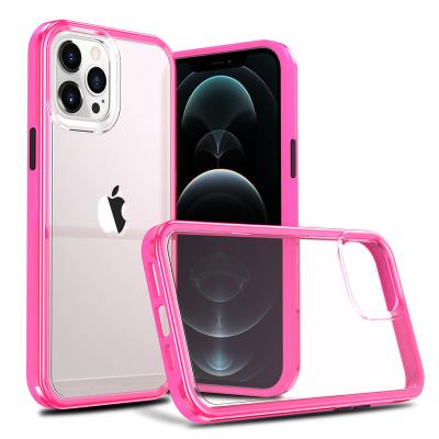 China 2021 Hot Sale Shockproof Military Grade Drop Screened Translucent 2 In 1 Color Clear Case For iphone 13 for sale