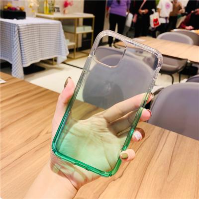 China Shockproof Design Gradient Color Tpu Cell Phone Shockproof Soft Top Hit Protective Case For iPhone 12 11pro Max for sale