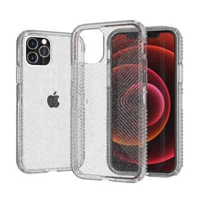 China 2021 Popular New Style Hot Selling Shockproof Crystal Military Transparent Shockproof Mobile Phone Case For iPhone 12 for sale