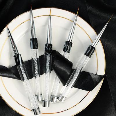 China Fuumuui Nail Liner Brush Customized Nylon Nail Art Liner Brush 5pcs 2021 Logo Hair 3D Nail Liner Drawing Brush for sale