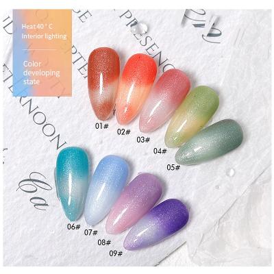 China Quick Drying Easy Apply FUUMUUI Professional Nail Supply Temperature 2021 New 7ml Changing UV Gel Nail Polish Applicator Acrylic for sale