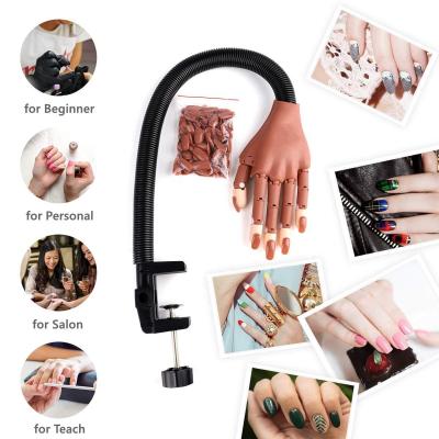 China 2021 New Arrivals Professional Flexible Mobile Technician Silicone Nail Practice Hand For Durable Flexiable Acrylic Nails for sale