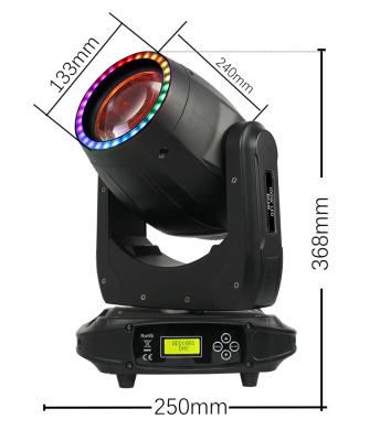 China Professional Theme Park Stage Light 100W With RGB Strip Light Ring Led Moving Head With Beam Effect for sale