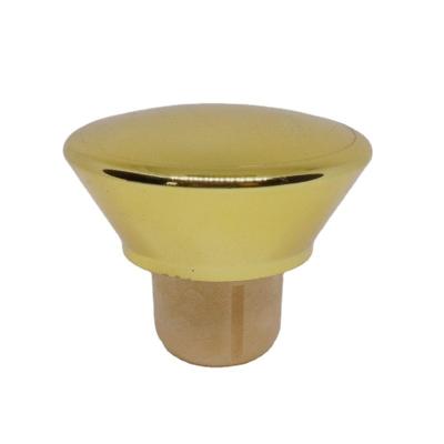 China Non Spill Factory Customized Aluminum Cork/Wood/Plastic Gold Wine Stopper Acrylic T Shape Screw On Cap Lid With Aluminum Top for sale