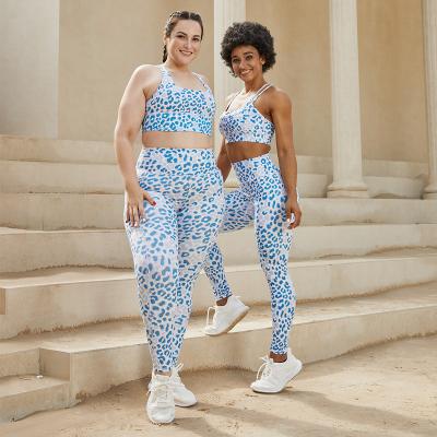 China Cute Animal Print Sportswear Women Yoga Set Gym Sporty Fitness Breathable 2 Piece Bra Fitness Gym Set for sale