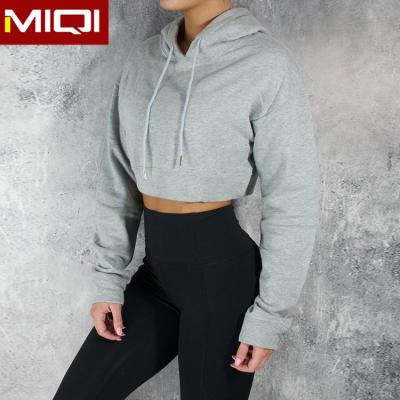 China Antibacterial Wear Wholesale Fitness Gym Fashion Women Comfortable Sports Short Hoodie for sale