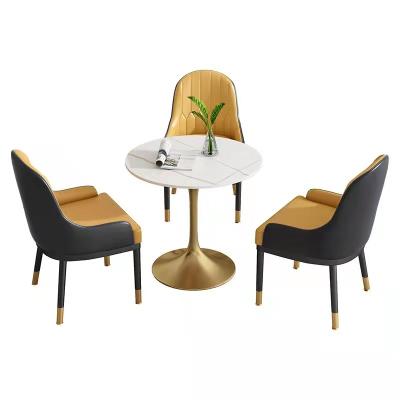 China High Quality Modern Stainless Steel Furniture Round White And Gold Round Office Set for sale