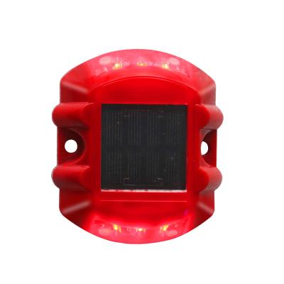 China Garden Shell Red Flashing Solar Powered Road Marker Plastic Red Horseshoe LED Road Stud for sale