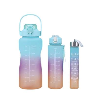 China 2023 Sustainable Eco Friendly Empty Custom Logo 2L 3 in 1 64oz Gym Sports Plastic Water Bottle for sale