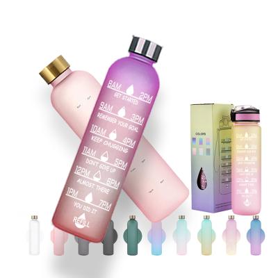 China Sustainable Eco Water Bottle 32 oz Motivational Water Bottles with Time Marker for sale