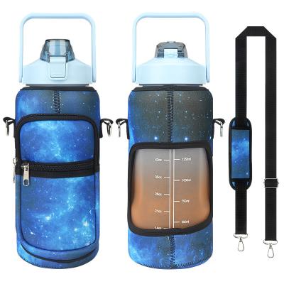 China OEM Printing 1000ML 32Oz Viable Portable Motivational Sports Time Marker Drinking Water Bottle With Bottle Sleeve for sale