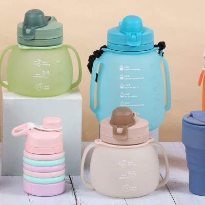 China Viable Custom Logo Sport Bottle Collapsible Drink Bottle Silicone Water Bottles for sale