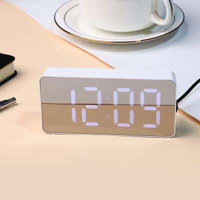 China Class 2023 New Custom Led Mirror Digital Alarm Show Small Digital Clock Modern Digital Calendar Day Desk Clock For Office for sale