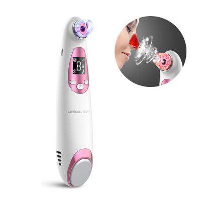 China Lescolton LS-021 USB Charging Beauty Nose Massager Black Head Facial Pore Remover Vacuum Blackhead Remover LCD Display Vacuum Blackhead Remover for sale