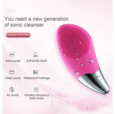 China High Quality DEEPLY CLEANING Brush Sonic Silicone Facial Cleansing Brush Detergent 2021 Mini Electric Face Deep Cleansing USB for sale