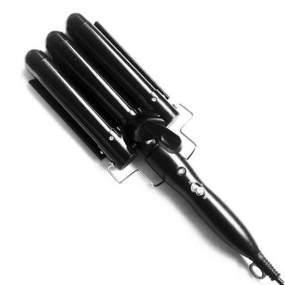 China Professional Ceramic Curling Wand 3 Barrel Hair Curler Electric Hair Curler Flat Iron Hesitate for sale