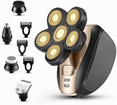 China 6 Blade/6D 5 in 1 Bald Head Shaver Grooming Cordless Electric Shavers Kit 6D Waterproof Men's Shaving Machine for sale