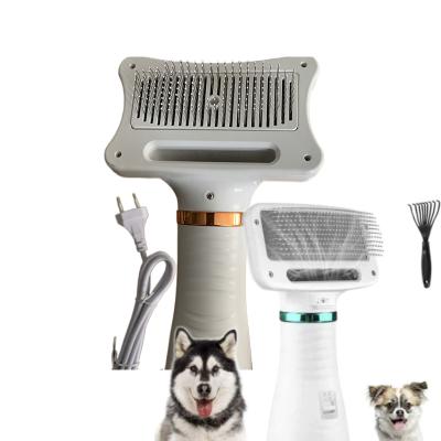 China Low Noise Viable 2 in 1 Dog Hair Dryer Brush and Comb Dog Dryer Pet Grooming Cat Hair Comb Dog Fur Blower for sale