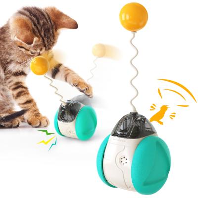 China Balance Car Fiber Cat Rod Sliding Catnip Ball Squeaky Electronic Sound Rocker Viable Cat Interactive Toy for sale