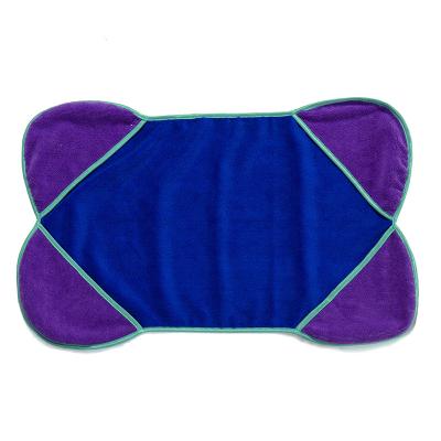 China Cheap Sustainable Pet Cat Dog Bath Drying Microfiber Ultra Absorbent Animal Towel With Convenient Pocket for sale