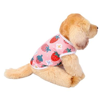 China Viable Wholesale Dog Clothing T-shirt Cool Handsome Pet Vest Pets Cat Clothes Vest Pet Apparel for sale