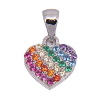 China Factory Direct Sale Love Jewelry Wholesale Classic Sterling Silver Heart Shape Gemstone Pendant for sale